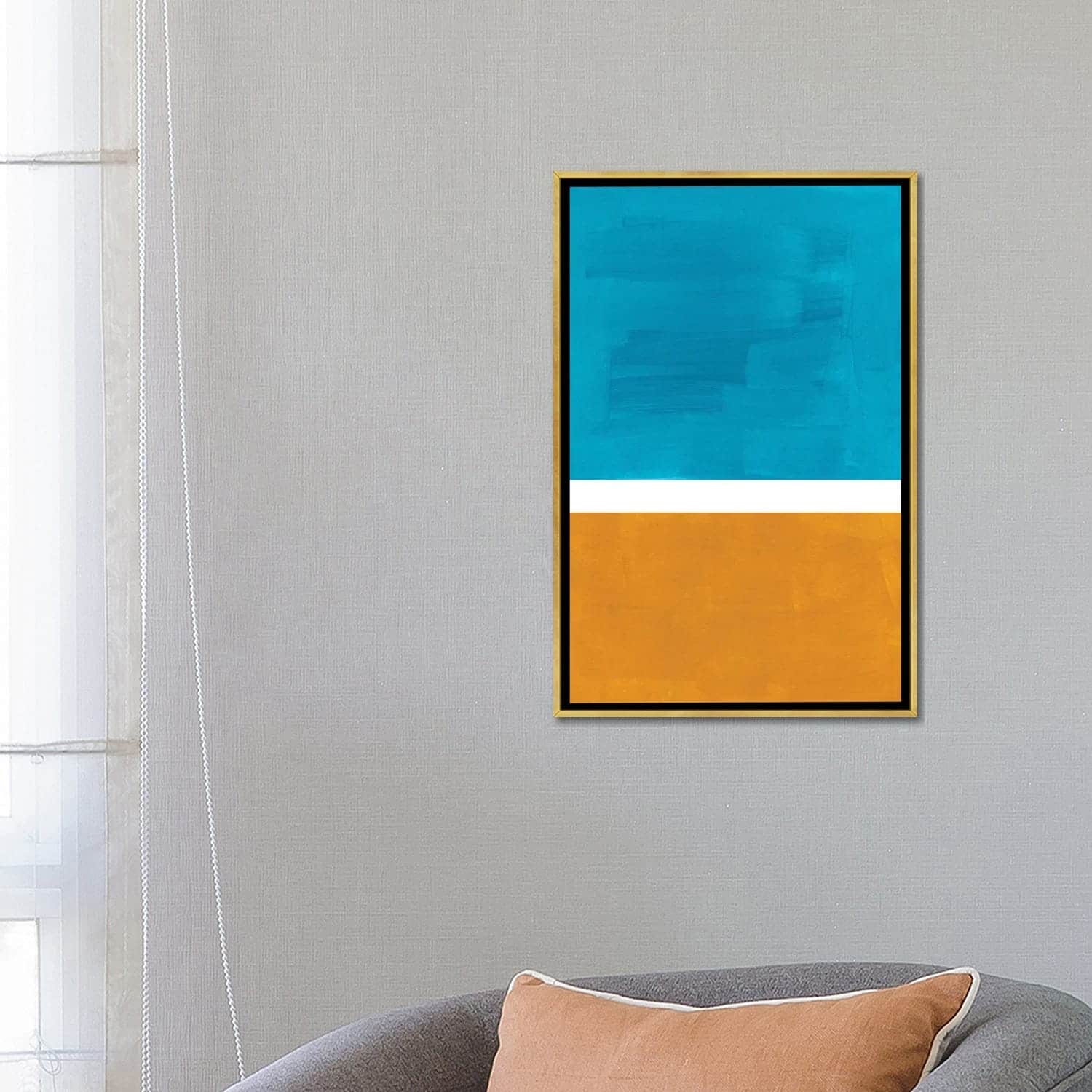 iCanvas "Rothko Teal Gold" by EnShape Framed Canvas Print Bed Bath